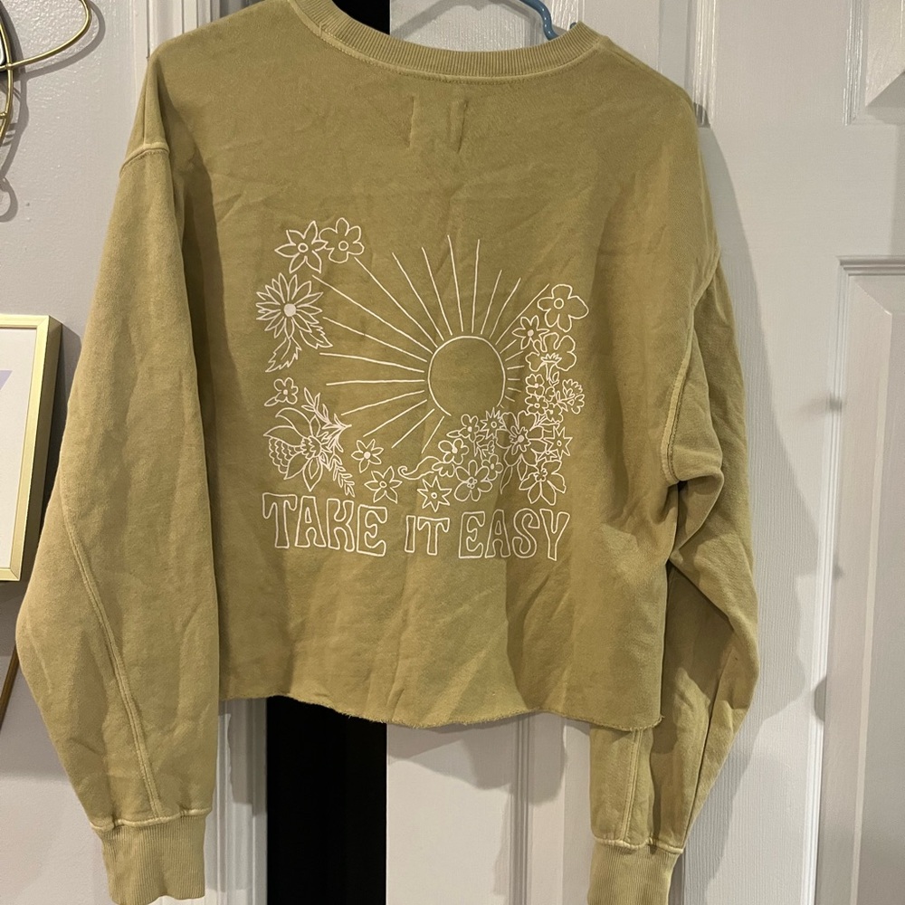 TAKE IT EASY green cropped sweatshirt
